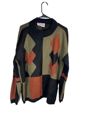 Clifton Place Geometric Mock Neck Sweater size 2XL